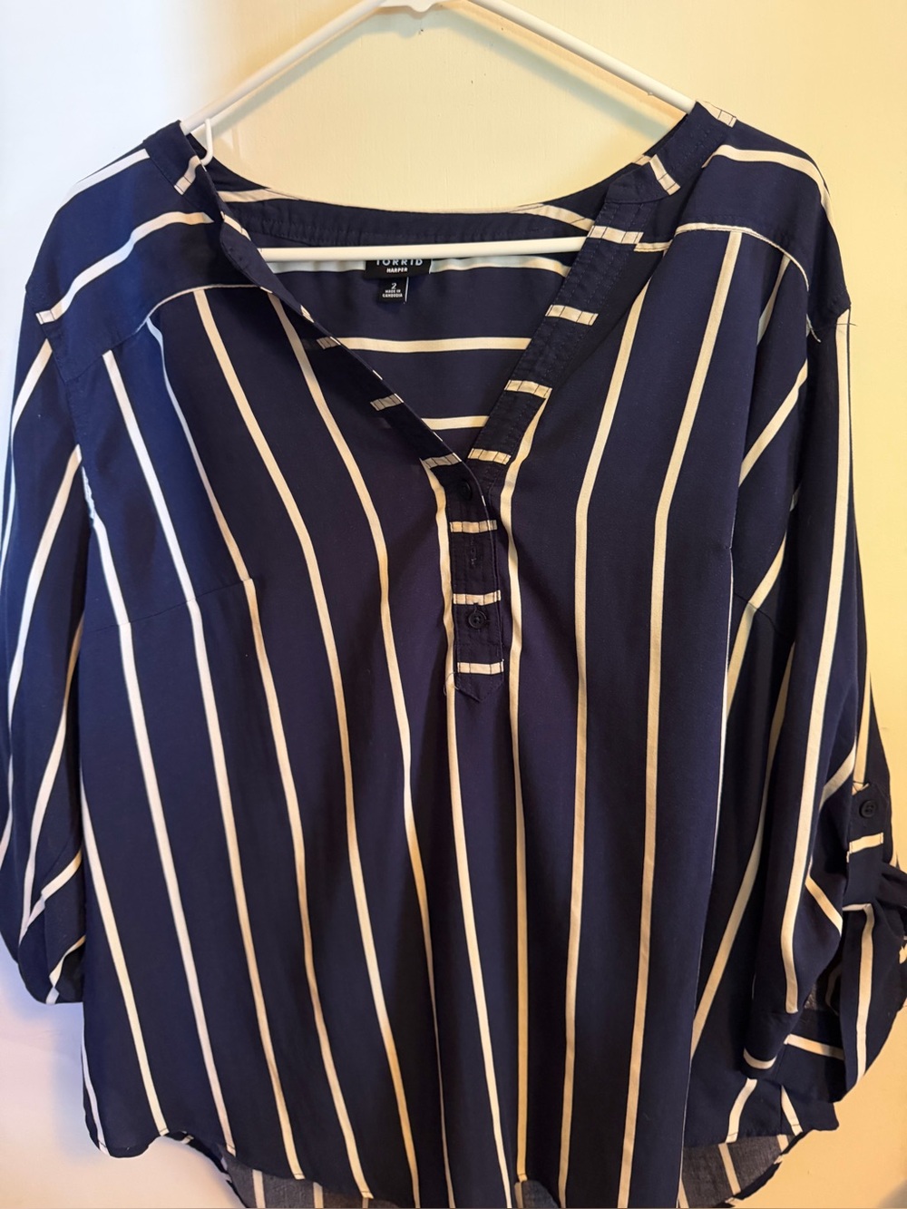 Harper Navy & White Vertical Stripe Tunic